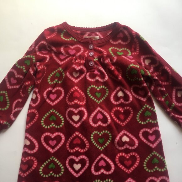 Joe Fresh Nightgown Sleepwear Toddler Size 2 Red Heart Valentine Christmas - Picture 3 of 8